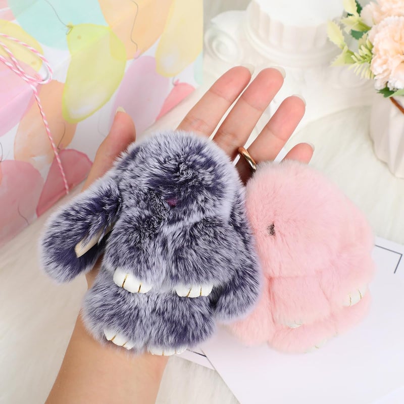 Lucift Bunny Keychain, Bunny Keychain with Tin,Bunny Handmade Soft Bunny Keychain for Christmas Gifts, Bags and Keys - Image 4